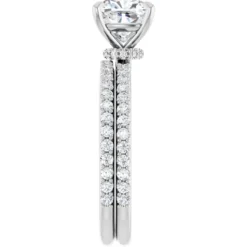 GTJ1383 cushion 7.5mm wedding set w 4 | Gerry The Jeweler