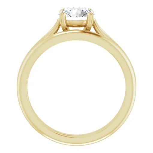 Round Moissanite Engagement Ring & Matching Band #GTJ1183-round-fo-y-set - Image 3