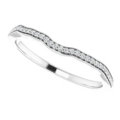 Alternative view of Matching Contour Wedding Band #GTJ1146-emerald-dwb-14w