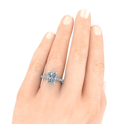 Radiant Cut Engagement Ring Setting #GTJ3015-radiant-14kw - Image 6