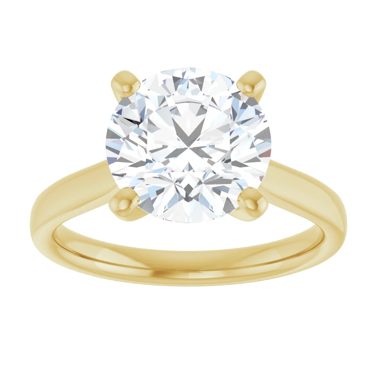 Round 3 Carat Moissanite Solitaire Engagement Ring #GTJ937-MOS-RND-300-14Y | Gerry The Jeweler Round 3 Carat Moissanite Solitaire Engagement Ring #GTJ937-MOS-RND-300-14Y