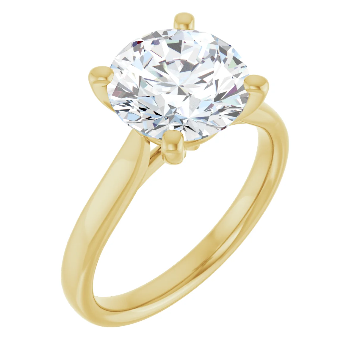 Round 3 Carat Moissanite Solitaire Engagement Ring #GTJ937-MOS-RND-300-14Y | Gerry The Jeweler Round 3 Carat Moissanite Solitaire Engagement Ring #GTJ937-MOS-RND-300-14Y - Image 4