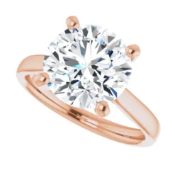 Round 4 Carat Moissanite Solitaire Engagement Ring #GTJ937-MOS-RND-400-14R - Image 5