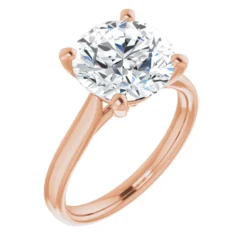 Round 4 Carat Moissanite Solitaire Engagement Ring #GTJ937-MOS-RND-400-14R - Image 4