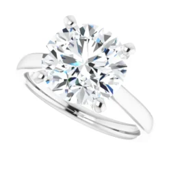 Round 4 Carat Moissanite Solitaire Engagement Ring #GTJ937-MOS-RND-400-PT - Image 5