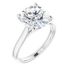Round 4 Carat Moissanite Solitaire Engagement Ring #GTJ937-MOS-RND-400-PT - Image 4