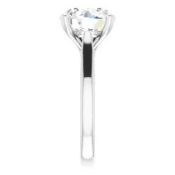 Round 4 Carat Moissanite Solitaire Engagement Ring #GTJ937-MOS-RND-400-PT - Image 3