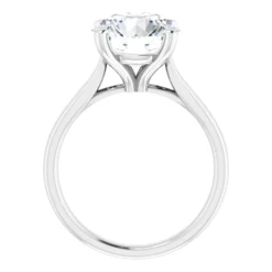 Round 4 Carat Moissanite Solitaire Engagement Ring #GTJ937-MOS-RND-400-PT - Image 2
