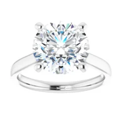 Round 4 Carat Moissanite Solitaire Engagement Ring #GTJ937-MOS-RND-400-PT