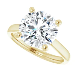 Round 4 Carat Moissanite Solitaire Engagement Ring #GTJ937-MOS-RND-400-14Y | Gerry The Jeweler Round 4 Carat Moissanite Solitaire Engagement Ring #GTJ937-MOS-RND-400-14Y - Image 5