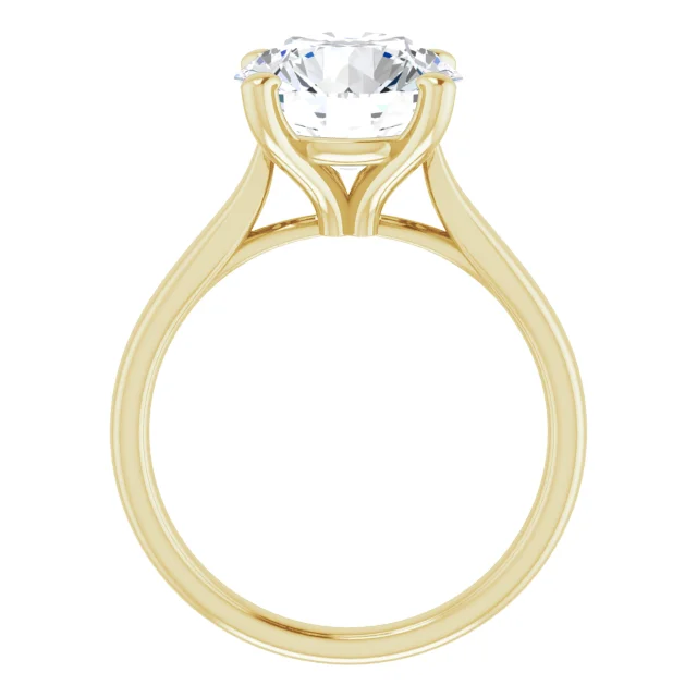 Round 4 Carat Moissanite Solitaire Engagement Ring #GTJ937-MOS-RND-400-14Y | Gerry The Jeweler Round 4 Carat Moissanite Solitaire Engagement Ring #GTJ937-MOS-RND-400-14Y - Image 2