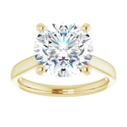 Round 4 Carat Moissanite Solitaire Engagement Ring #GTJ937-MOS-RND-400-14Y
