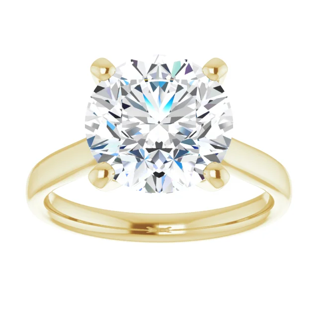 Round 4 Carat Moissanite Solitaire Engagement Ring #GTJ937-MOS-RND-400-14Y | Gerry The Jeweler Round 4 Carat Moissanite Solitaire Engagement Ring #GTJ937-MOS-RND-400-14Y