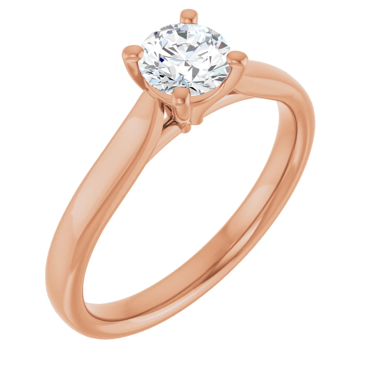 Round 0.5 Carat Moissanite Solitaire Engagement Ring #GTJ937-MOS-RND-050-18R | Gerry The Jeweler Round 0.5 Carat Moissanite Solitaire Engagement Ring #GTJ937-MOS-RND-050-18R - Image 4