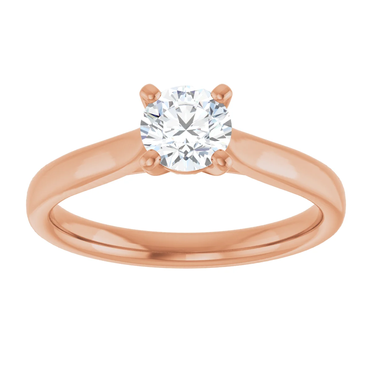 Round 0.5 Carat Moissanite Solitaire Engagement Ring #GTJ937-MOS-RND-050-18R | Gerry The Jeweler Round 0.5 Carat Moissanite Solitaire Engagement Ring #GTJ937-MOS-RND-050-18R