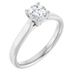 Round 0.5 Carat Moissanite Solitaire Engagement Ring #GTJ937-MOS-RND-050-18W | Gerry The Jeweler Round 0.5 Carat Moissanite Solitaire Engagement Ring #GTJ937-MOS-RND-050-18W - Image 4