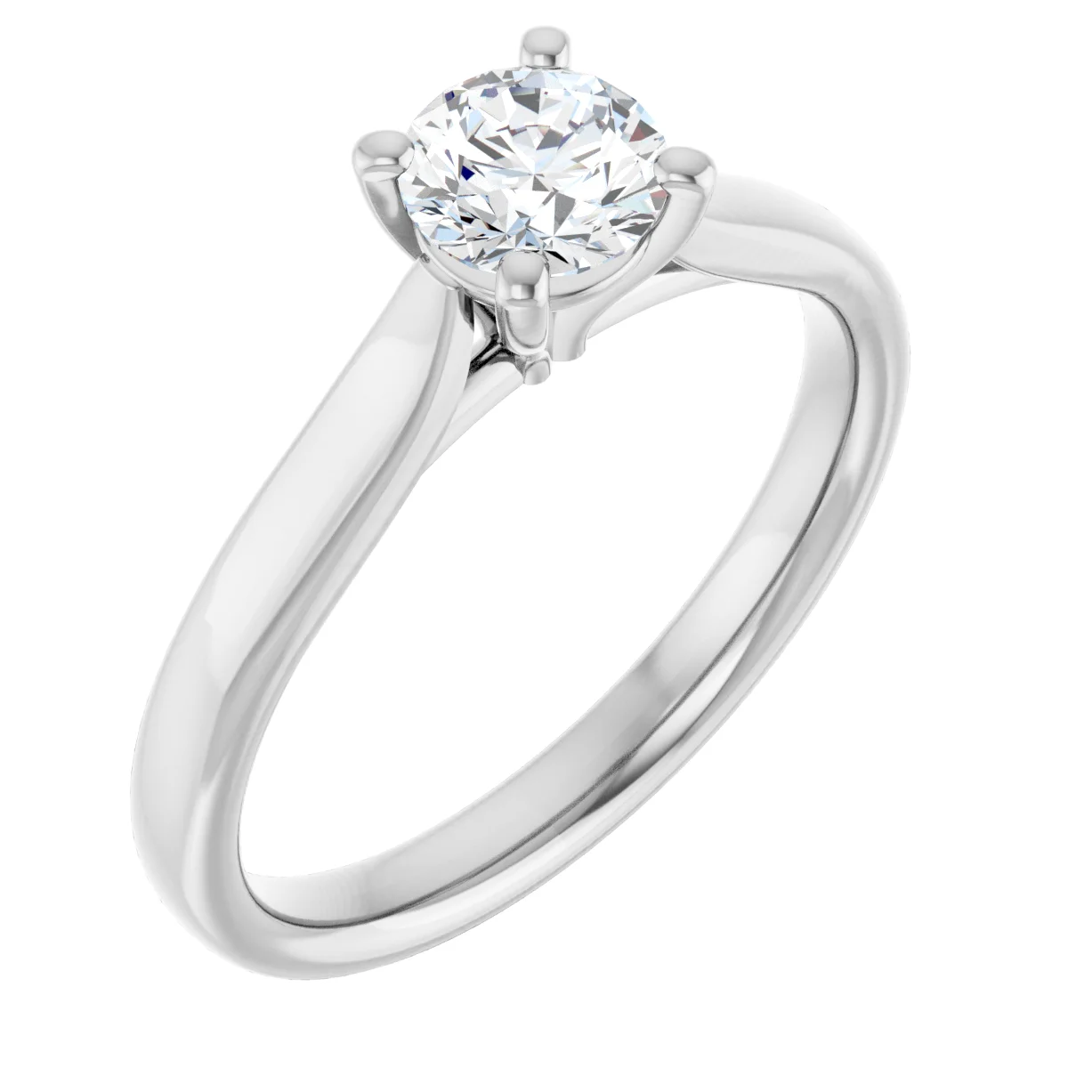Round 0.5 Carat Moissanite Solitaire Engagement Ring #GTJ937-MOS-RND-050-18W | Gerry The Jeweler Round 0.5 Carat Moissanite Solitaire Engagement Ring #GTJ937-MOS-RND-050-18W - Image 4