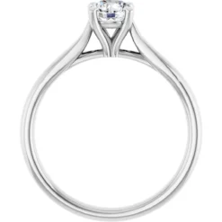 Round 0.5 Carat Moissanite Solitaire Engagement Ring #GTJ937-MOS-RND-050-18W | Gerry The Jeweler Round 0.5 Carat Moissanite Solitaire Engagement Ring #GTJ937-MOS-RND-050-18W - Image 2