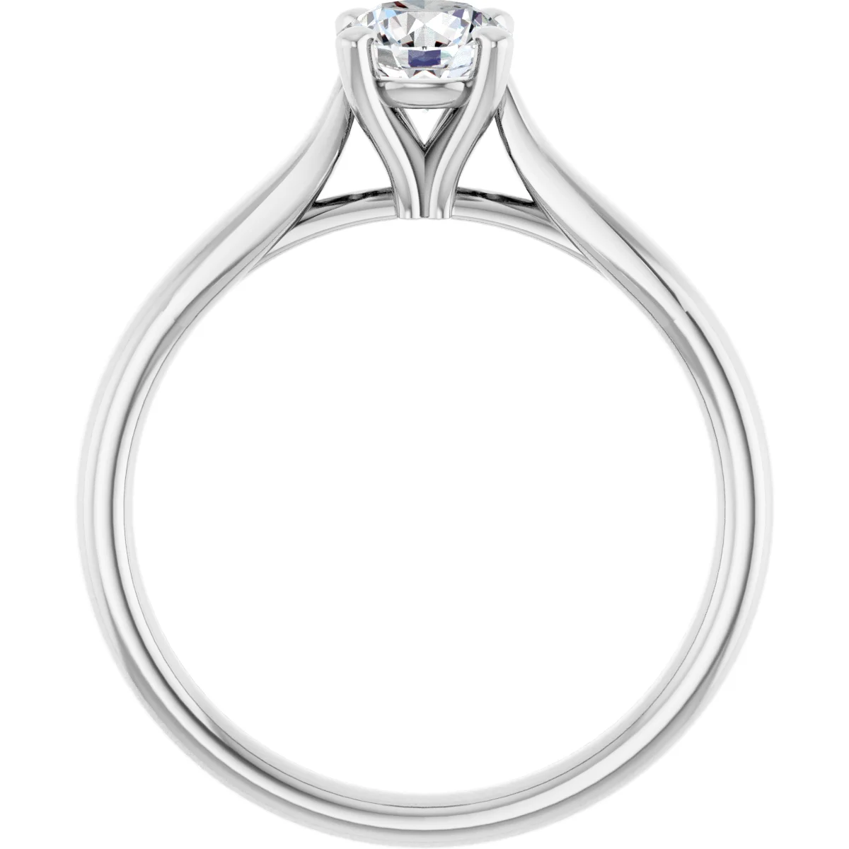 Round 0.5 Carat Moissanite Solitaire Engagement Ring #GTJ937-MOS-RND-050-18W | Gerry The Jeweler Round 0.5 Carat Moissanite Solitaire Engagement Ring #GTJ937-MOS-RND-050-18W - Image 2
