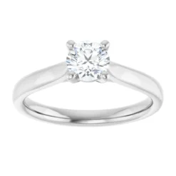 Round 0.5 Carat Moissanite Solitaire Engagement Ring #GTJ937-MOS-RND-050-18W