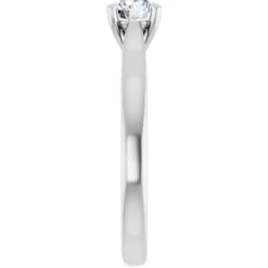 Round 0.5 Carat Moissanite Solitaire Engagement Ring #GTJ937-MOS-RND-050-18W | Gerry The Jeweler Round 0.5 Carat Moissanite Solitaire Engagement Ring #GTJ937-MOS-RND-050-18W - Image 3
