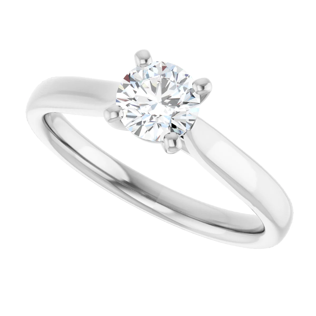 Round 0.5 Carat Moissanite Solitaire Engagement Ring #GTJ937-MOS-RND-050-18W | Gerry The Jeweler Round 0.5 Carat Moissanite Solitaire Engagement Ring #GTJ937-MOS-RND-050-18W - Image 5