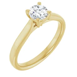 Round 0.5 Carat Moissanite Solitaire Engagement Ring #GTJ937-MOS-RND-050-14Y | Gerry The Jeweler Round 0.5 Carat Moissanite Solitaire Engagement Ring #GTJ937-MOS-RND-050-14Y - Image 4