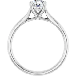 Round 0.75 Carat Moissanite Solitaire Engagement Ring #GTJ937-MOS-RND-075-18W - Image 2