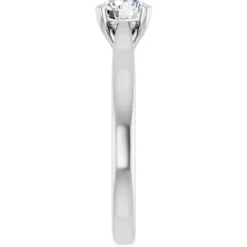 Round 0.75 Carat Moissanite Solitaire Engagement Ring #GTJ937-MOS-RND-075-18W - Image 3