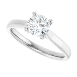 Round 0.75 Carat Moissanite Solitaire Engagement Ring #GTJ937-MOS-RND-075-18W - Image 5