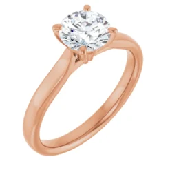 Round 1 Carat Moissanite Solitaire Engagement Ring #GTJ937-MOS-RND-100-14R - Image 4