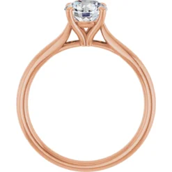 Round 1 Carat Moissanite Solitaire Engagement Ring #GTJ937-MOS-RND-100-14R - Image 2