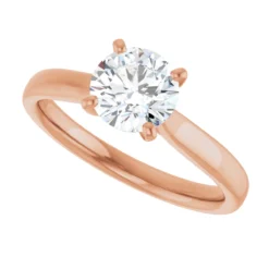 Round 1 Carat Moissanite Solitaire Engagement Ring #GTJ937-MOS-RND-100-14R - Image 5