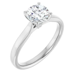 Round 1 Carat Moissanite Solitaire Engagement Ring #GTJ937-MOS-RND-100-PT - Image 4
