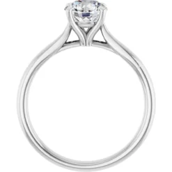 Round 1 Carat Moissanite Solitaire Engagement Ring #GTJ937-MOS-RND-100-PT - Image 2