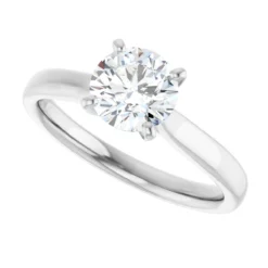 Round 1 Carat Moissanite Solitaire Engagement Ring #GTJ937-MOS-RND-100-PT - Image 5
