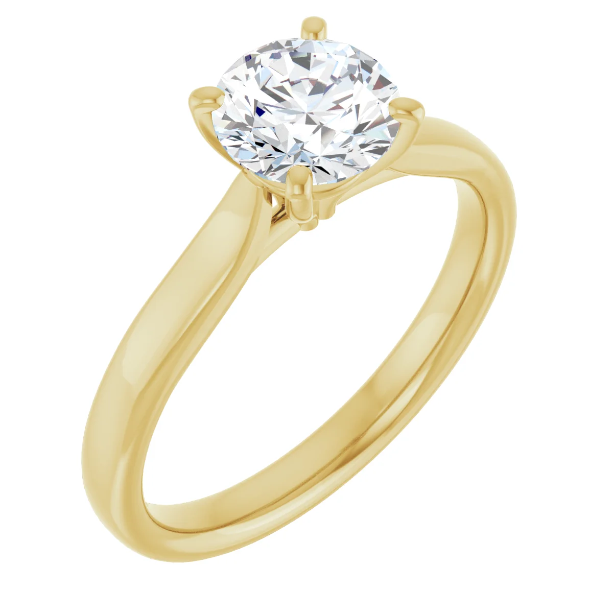 Round 1 Carat Moissanite Solitaire Engagement Ring #GTJ937-MOS-RND-100-14Y | Gerry The Jeweler Round 1 Carat Moissanite Solitaire Engagement Ring #GTJ937-MOS-RND-100-14Y - Image 4