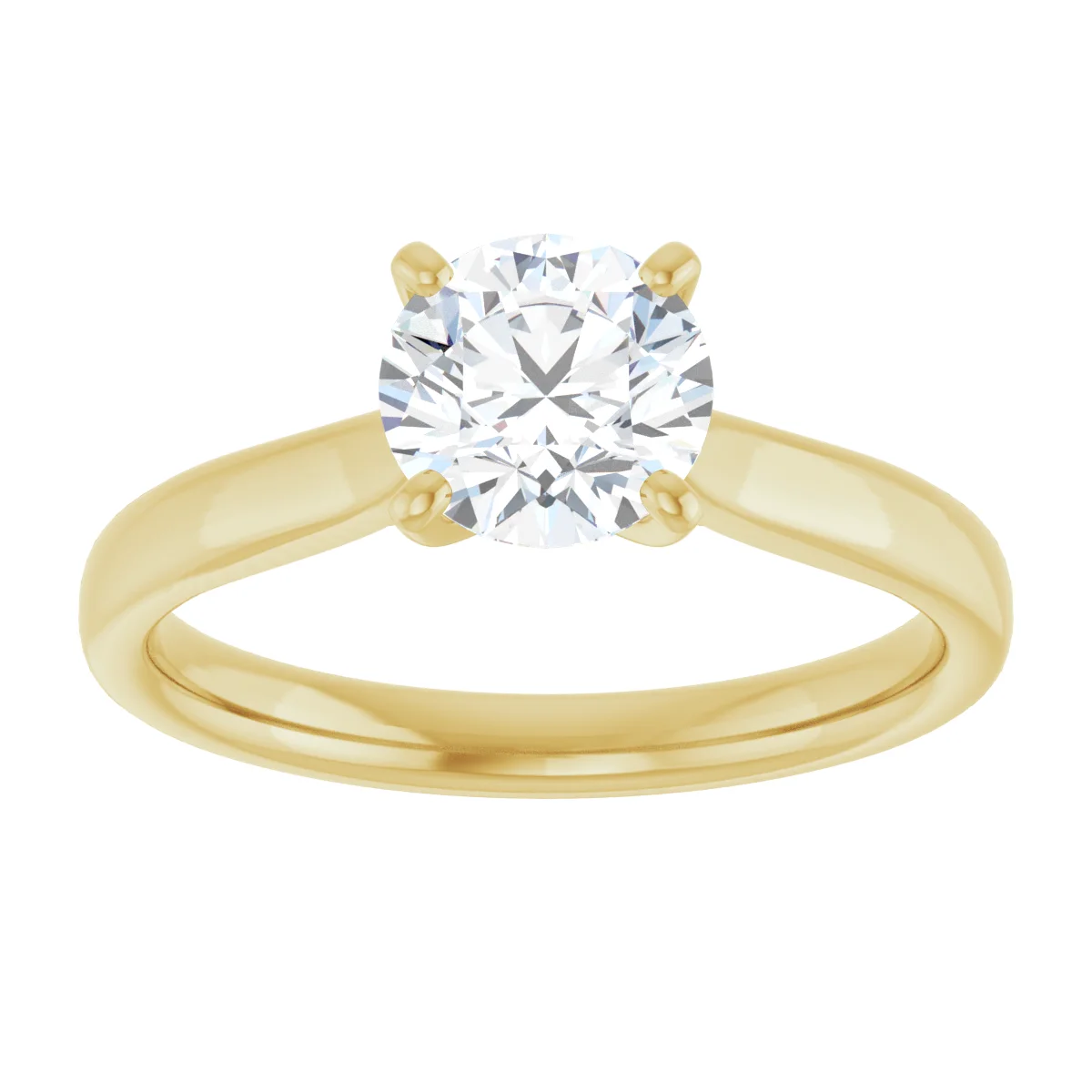 Round 1 Carat Moissanite Solitaire Engagement Ring #GTJ937-MOS-RND-100-14Y | Gerry The Jeweler Round 1 Carat Moissanite Solitaire Engagement Ring #GTJ937-MOS-RND-100-14Y