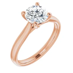 Round 1.25 Carat Moissanite Solitaire Engagement Ring #GTJ937-MOS-RND-125-14R - Image 4
