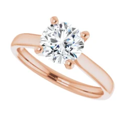 Round 1.25 Carat Moissanite Solitaire Engagement Ring #GTJ937-MOS-RND-125-14R - Image 5