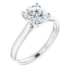 Round 1.25 Carat Moissanite Solitaire Engagement Ring #GTJ937-MOS-RND-125-14W - Image 4
