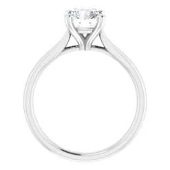 Round 1.25 Carat Moissanite Solitaire Engagement Ring #GTJ937-MOS-RND-125-14W - Image 2
