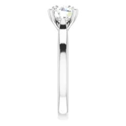 Round 1.25 Carat Moissanite Solitaire Engagement Ring #GTJ937-MOS-RND-125-14W - Image 3