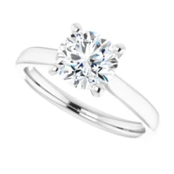Round 1.25 Carat Moissanite Solitaire Engagement Ring #GTJ937-MOS-RND-125-14W - Image 5