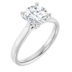 Round 1.5 Carat Moissanite Solitaire Engagement Ring #GTJ937-MOS-RND-150-PT - Image 4