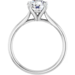 Round 1.5 Carat Moissanite Solitaire Engagement Ring #GTJ937-MOS-RND-150-PT - Image 2