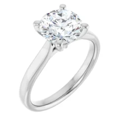 Round 2 Carat Moissanite Solitaire Engagement Ring #GTJ937-MOS-RND-200-PT - Image 4