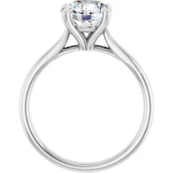 Round 2 Carat Moissanite Solitaire Engagement Ring #GTJ937-MOS-RND-200-PT - Image 2