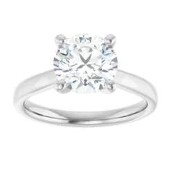 Round 2 Carat Moissanite Solitaire Engagement Ring #GTJ937-MOS-RND-200-PT
