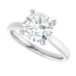 Round 2 Carat Moissanite Solitaire Engagement Ring #GTJ937-MOS-RND-200-PT - Image 5